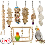 Combinación de juguetes para loros y pájaros, accesorios, artículos para mordedura de loro, pájaro mascota