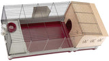 Jaula para conejos de gran tamaño con extensión de cabaña de troncos Villa Deluxe para conejos
