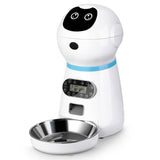 Alimentador automático inteligente para mascotas con pantalla LCD de acero inoxidable con registro de voz